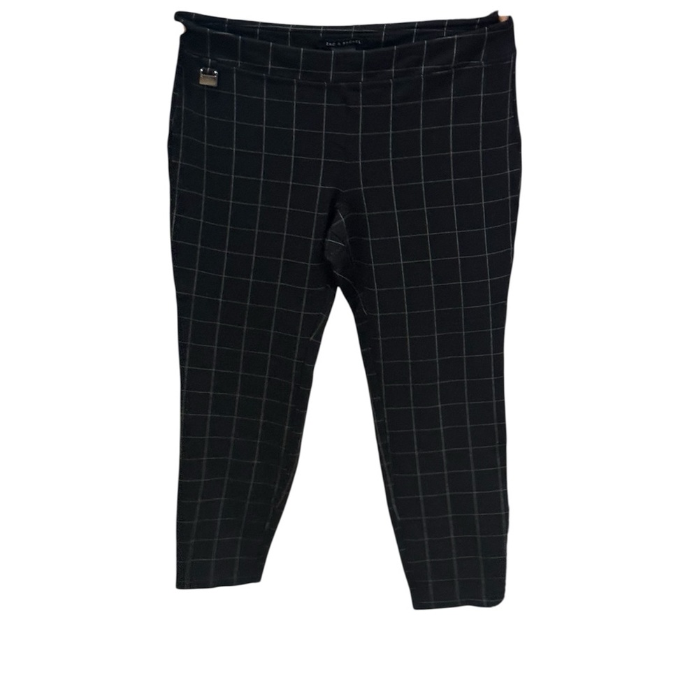 Zac & Rachel Black Windowpane Stretch Chinos